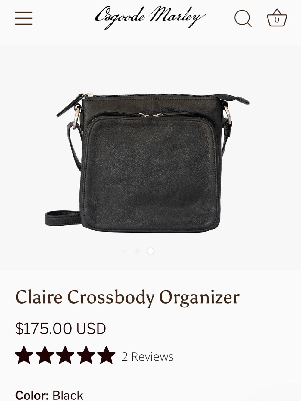 Claire Black Crossbody Organizer